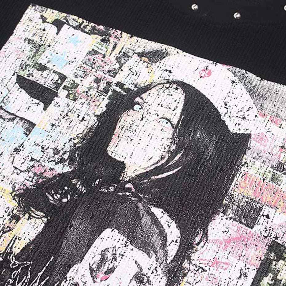 Shirts Y2K Graphic Loose Long Sleeve Tee — detail shot