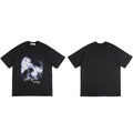 Black Illusion Girl Letter Print T-Shirt — fit shot