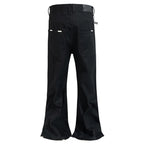 Flared Red Denim Flare Jeans — front view