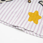 Bow Vintage Cat Graphic Oversized Shirt — fabric close-up