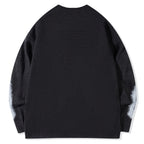 Y2K Skeleton Graphic Knit Oversized Sweater — front view