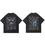 Graphic Vintage Black Eye Graffiti Washed T-Shirt — side view