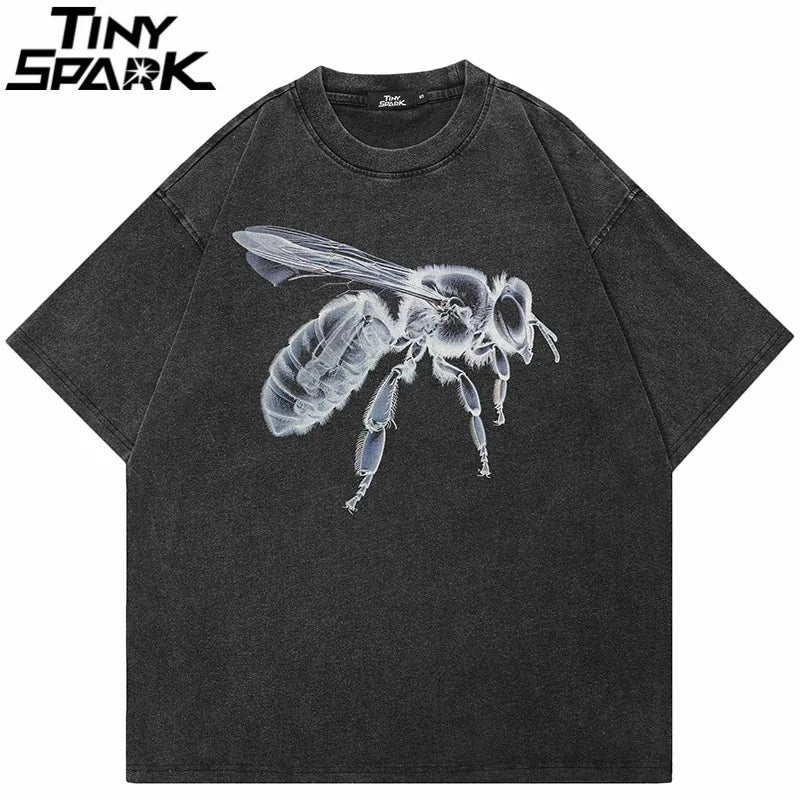 Ray Retro Black Washed T-Shirt — front view