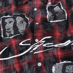 Y2K Vintage Plaid Oversized Shirt — fit shot