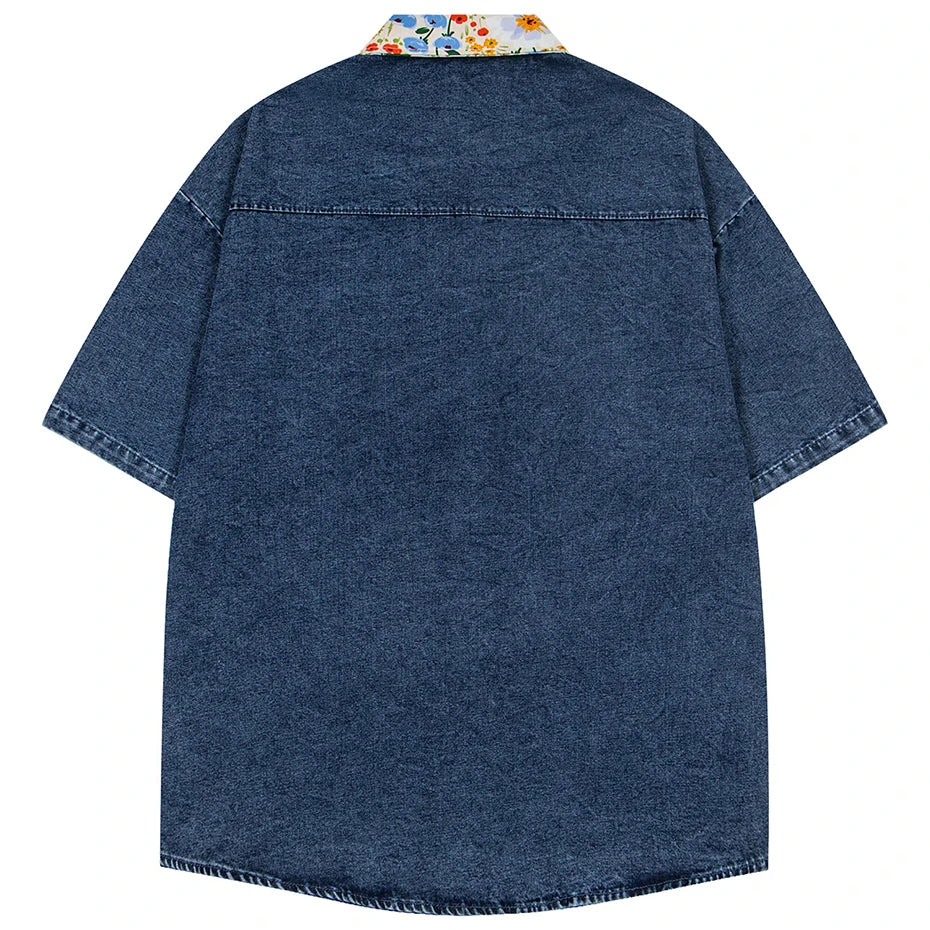 Vintage Cat Graphic Oversized Shirt — front view