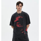 Black Face Washed T-Shirt — back view
