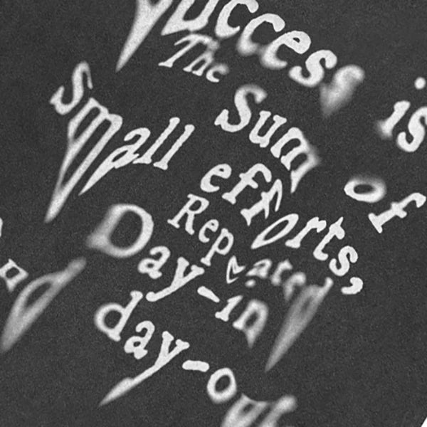 Letter Retro Black Washed T-Shirt — detail shot