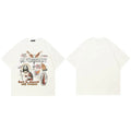 White Print T-Shirt — fabric close-up