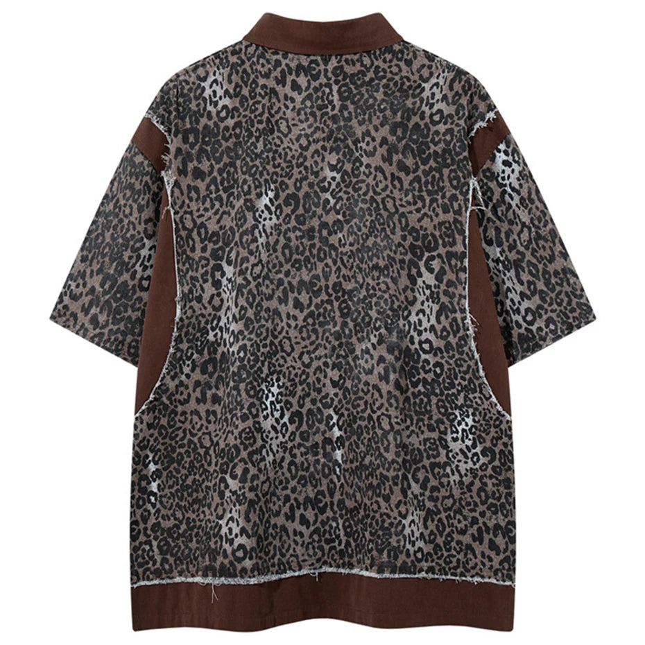 Vintage Leopard Oversized T-Shirt — front view