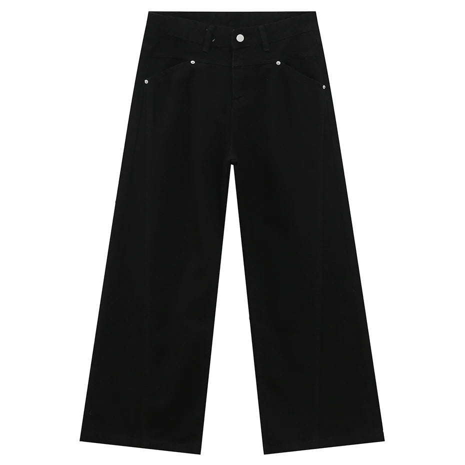 Blue Denim Straight Jeans — fit shot