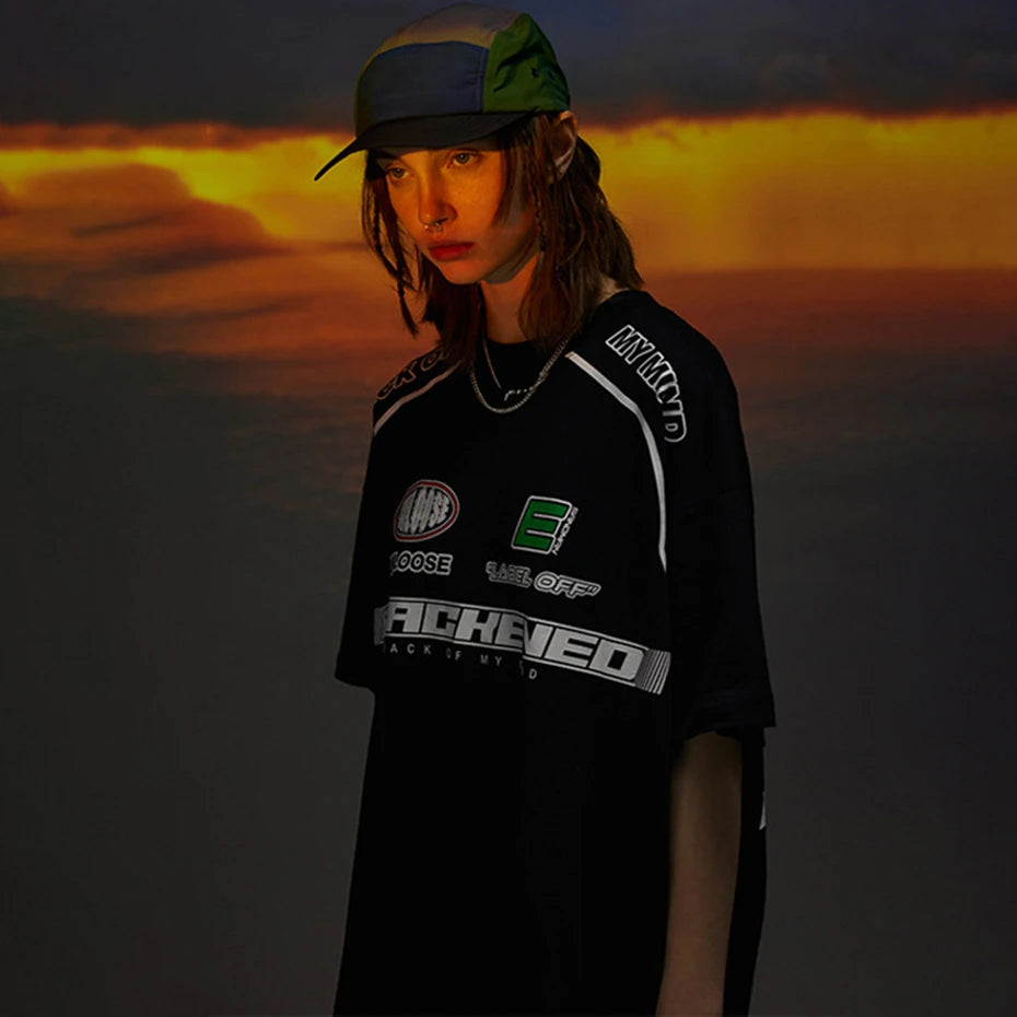 Y2K Racing Loose T-Shirt — front view
