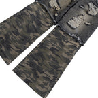 Vintage Camouflage Patchwork Denim Baggy Jeans — fit shot