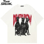 Print Beige Doberman Dog Graphic T-Shirt — front view