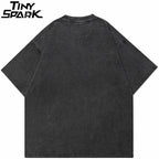 Searching Retro Black Washed T-Shirt — back view