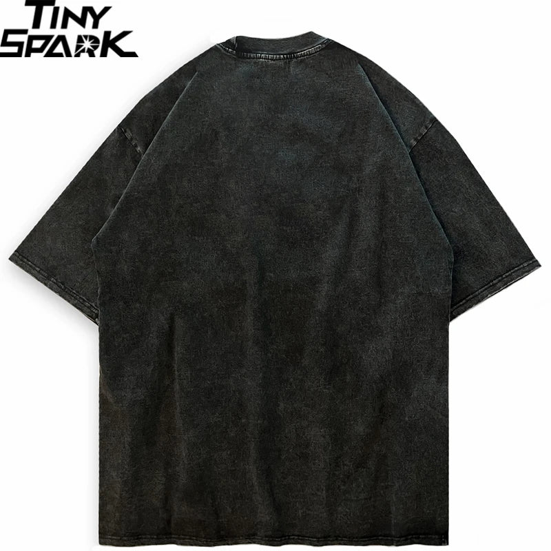 Vintage Anime Cartoon Graphic Oversized T-Shirt — back view