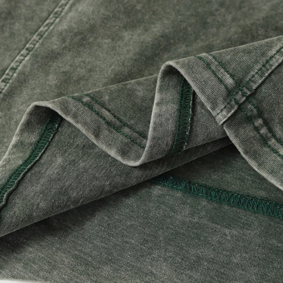 Retro Vintage Patchwork Oversized T-Shirt — fabric close-up