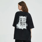 Vintage Blue Shadow Letter Graphic T-Shirt — back view