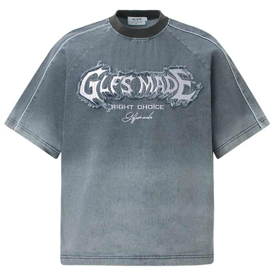 Y2K Embroidered Oversized T-Shirt — back view