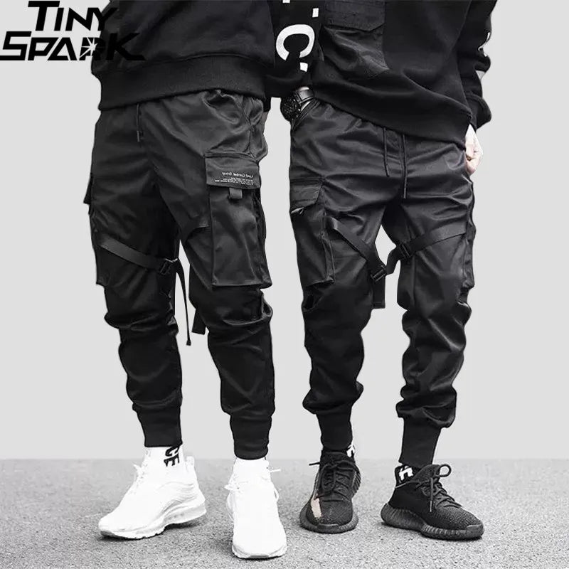Ribbon Harem Cargo Pants — front view