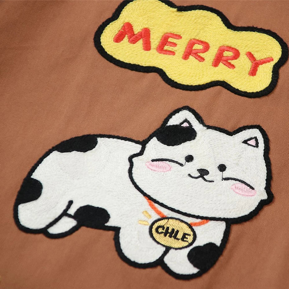 Shirts Y2K Cat Graphic Loose Shirt — fit shot