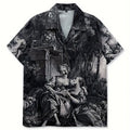 Y2K Vintage Graphic Loose Shirt — fabric close-up