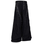 Rivet Black Patchwork Denim Baggy Jeans — front view