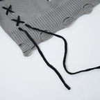 Funny Y2K Cat Knit Oversized Sweater — fabric close-up