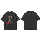 Black Scary Devil Dog Faded T-Shirt — styling shot