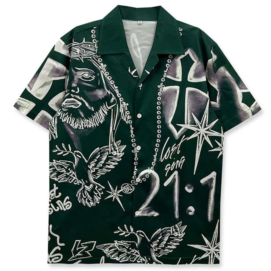 Short Vintage Loose Shirt — back view