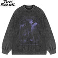 Vintage Black Faded Knit Sweater — front view