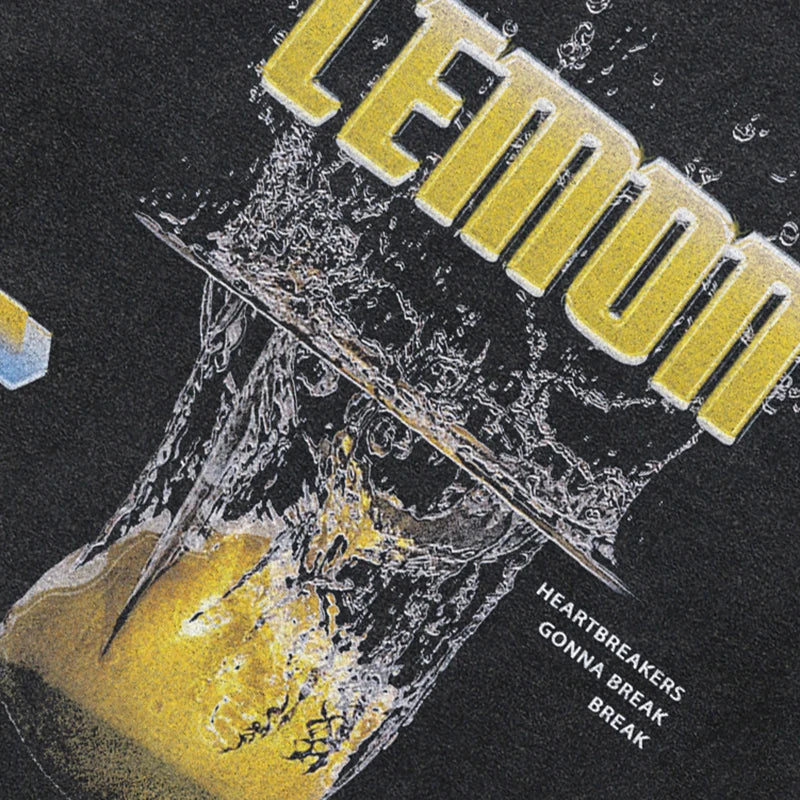 Emo Retro Black Washed T-Shirt — detail shot
