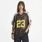 Y2K Leopard Graphic Oversized T-Shirt — detail shot