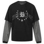 Shirts Y2K Oversized Long Sleeve Tee — fabric close-up