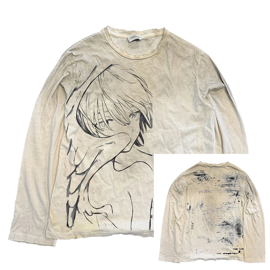 Vintage Oversized Long Sleeve Tee — front view