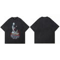 Retro Black Robot Washed T-Shirt — styling shot