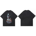 Retro Black Robot Washed T-Shirt — styling shot