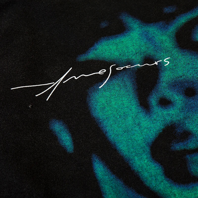 Shadow Graphic Oversized T-Shirt — fabric close-up