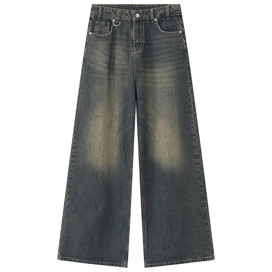 Vintage Blue Denim Loose Jeans — side view