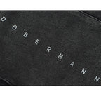 Retro Black Doberman Dog Graphic Oversized Hoodie — fit shot