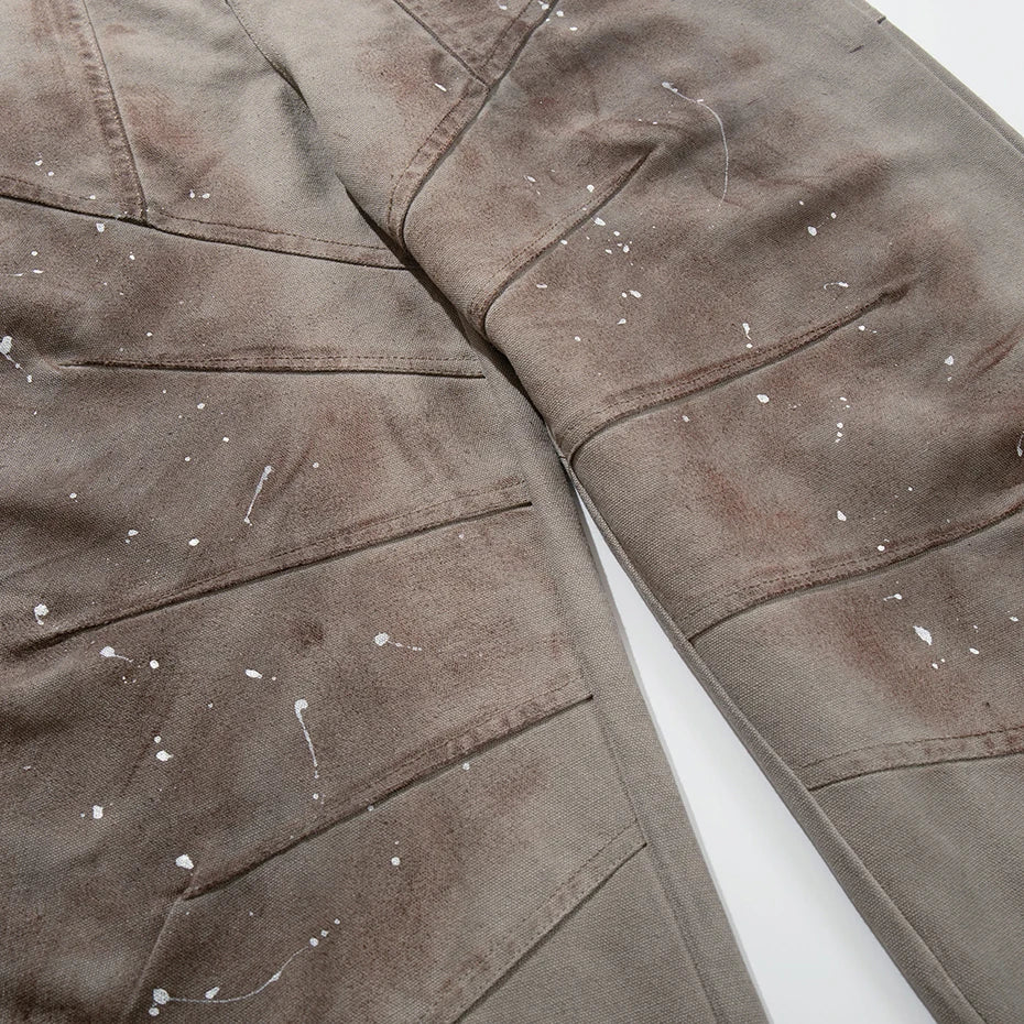 Vintage Pleated Denim Baggy Jeans — fit shot