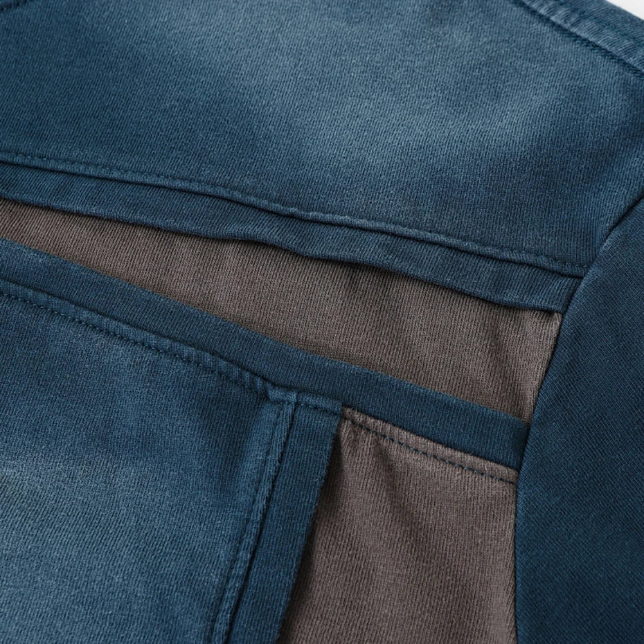 Loose Vintage Patchwork Oversized T-Shirt — fabric close-up