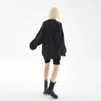 Y2K Black Ripped Knit Sweater — fit shot