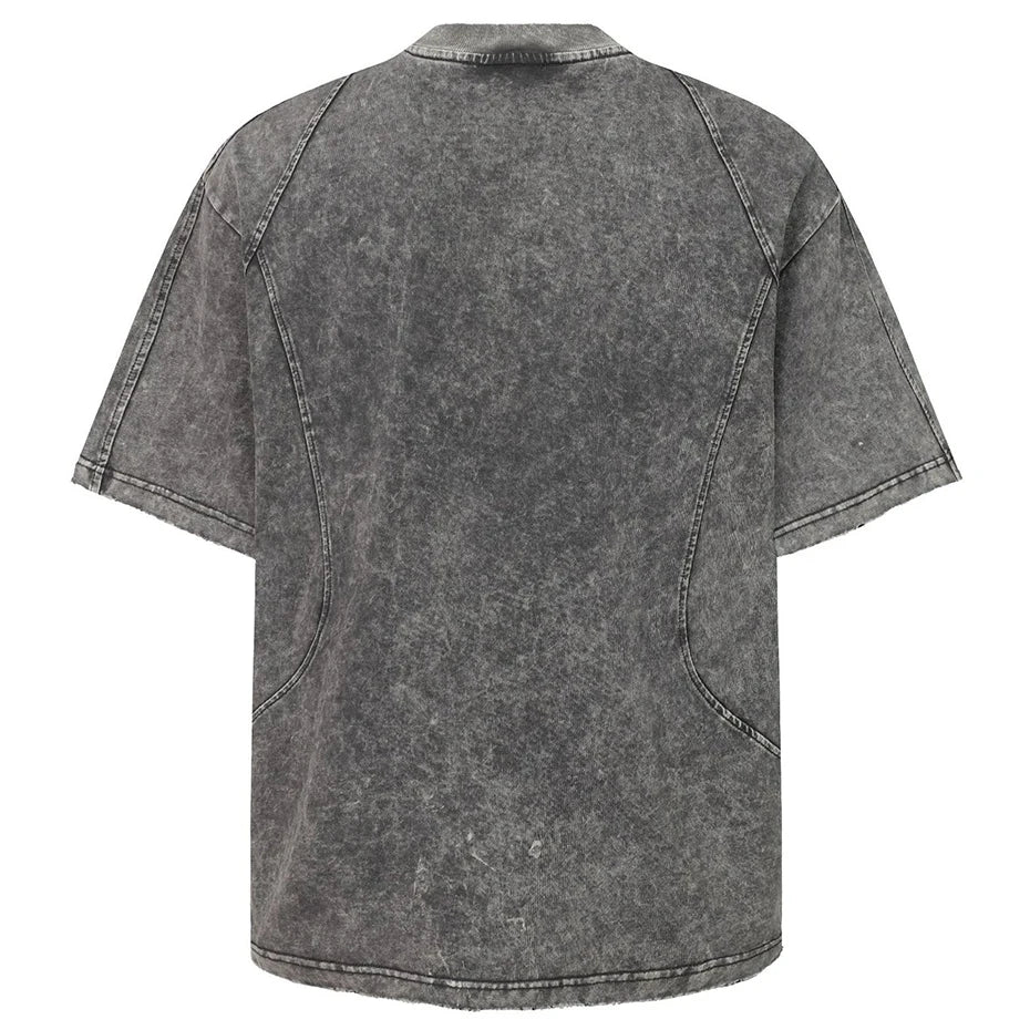 Vintage Pleated Oversized T-Shirt — front view