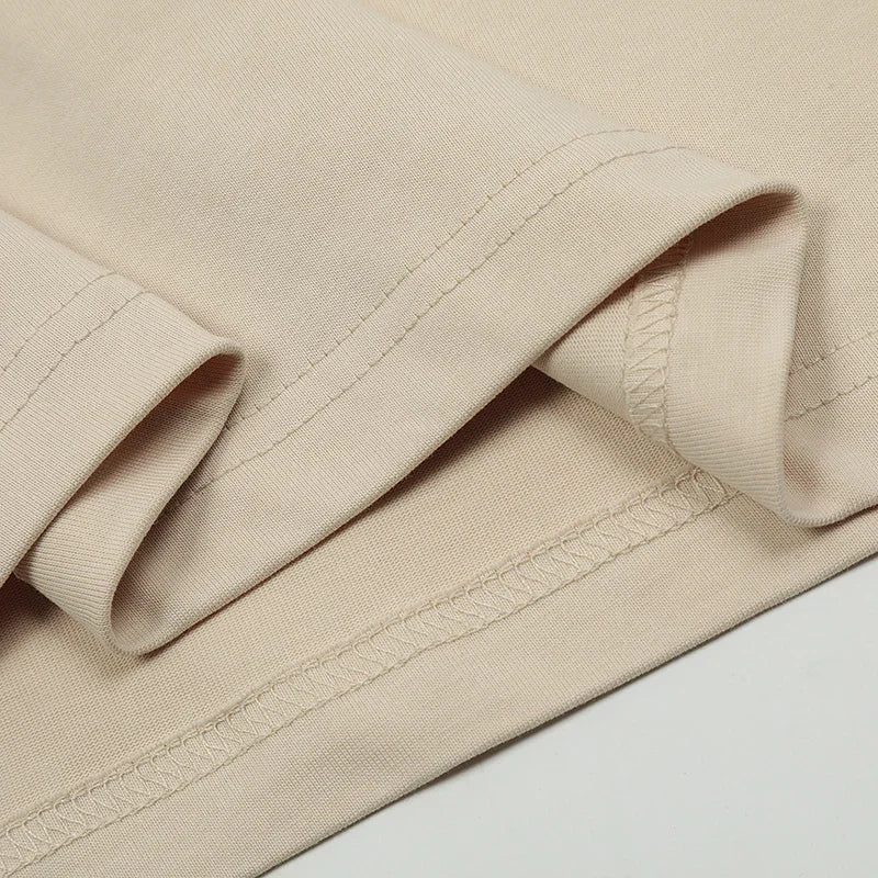 Plain Solid Color Loose T-Shirt — detail shot
