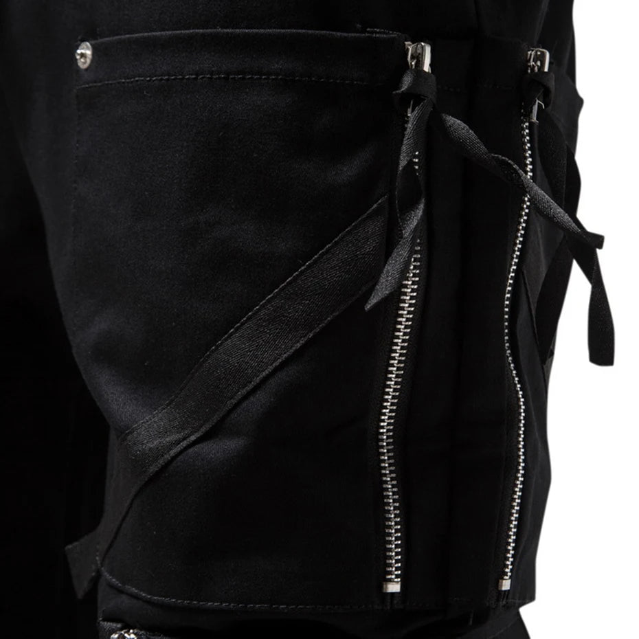 Y2K Techwear Zip Pocket Cargo Pants — fit shot