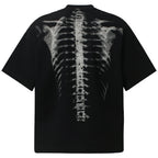 Y2K Black Skeleton Graphic Oversized T-Shirt — front view