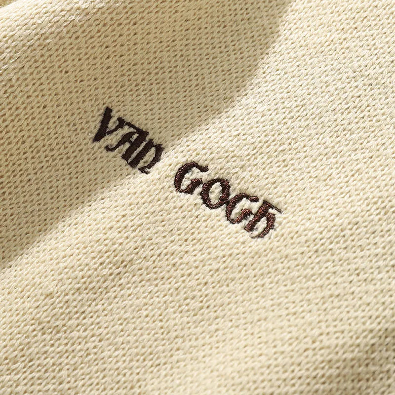Retro Embroidered Knit Sweater — back view