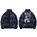 Bear Print Puffer Jacket — side view