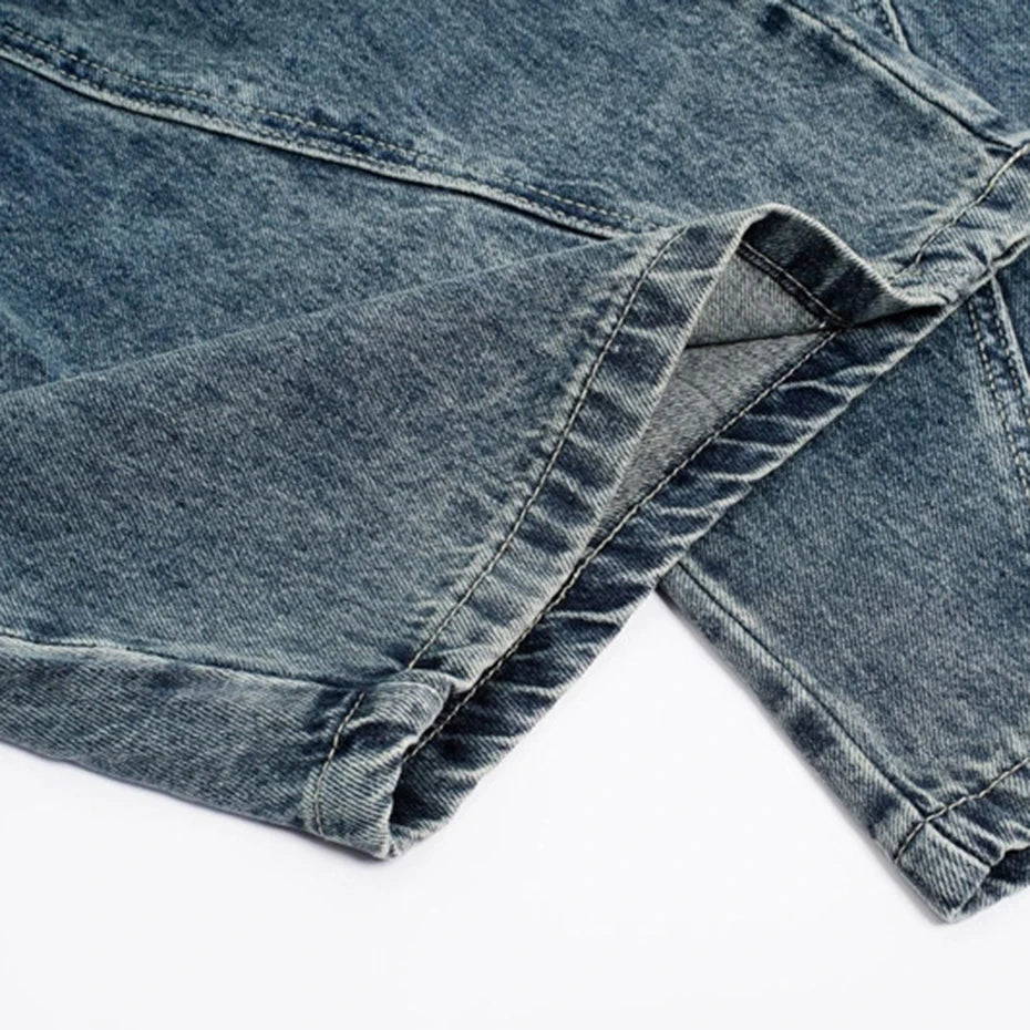 Y2K Vintage Denim Baggy Jeans — fabric close-up