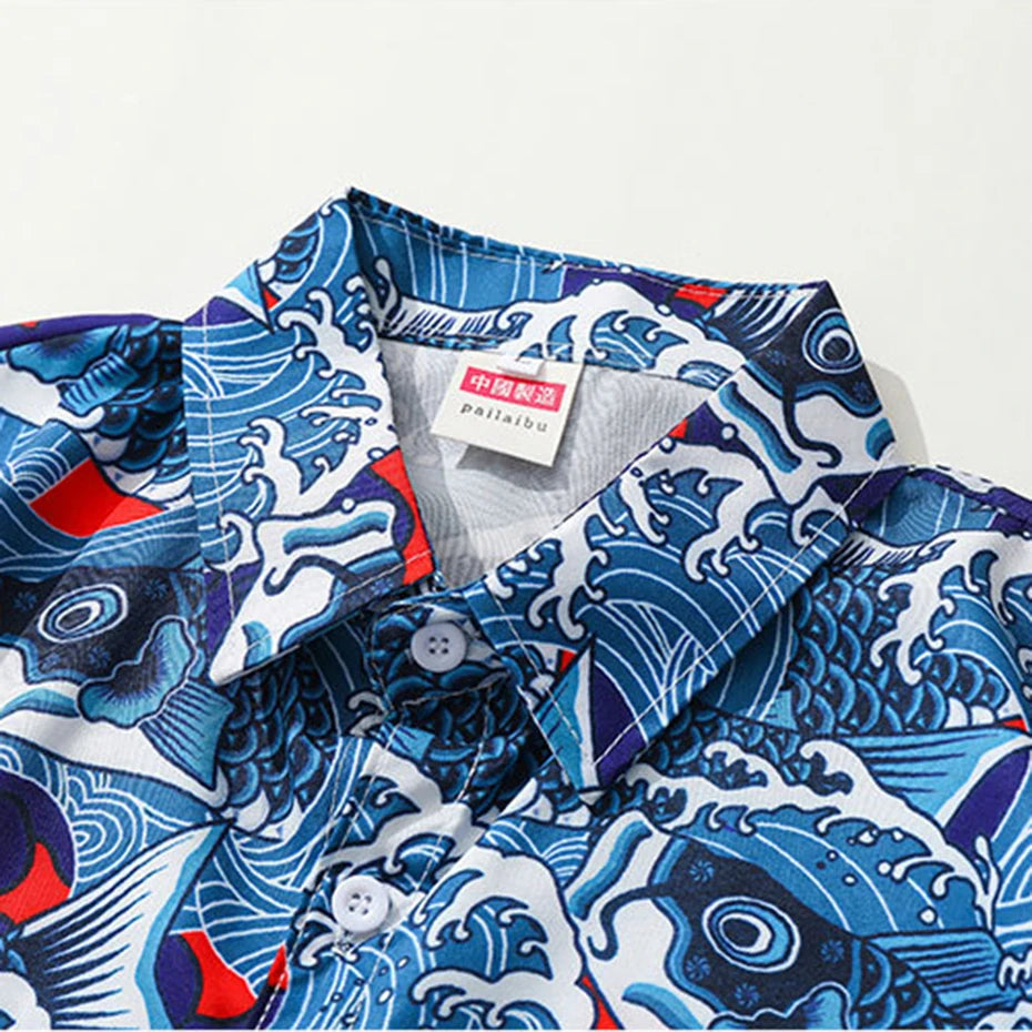 Koi Graphic Oversized Shirt — back view